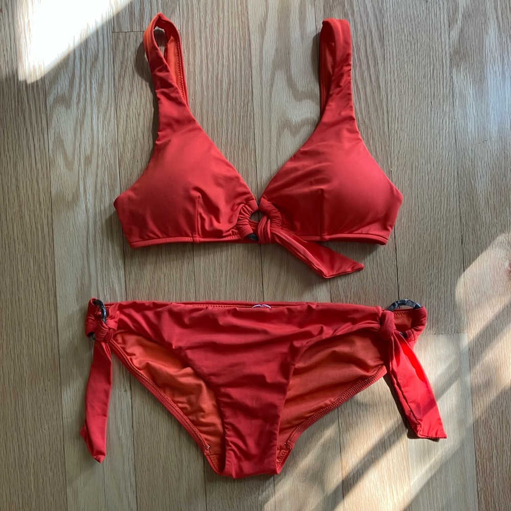 Seafolly bikini bright orange size 6 top and 8 bottom